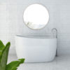 Cosmo Freestanding Bath with Integrated Overflow White