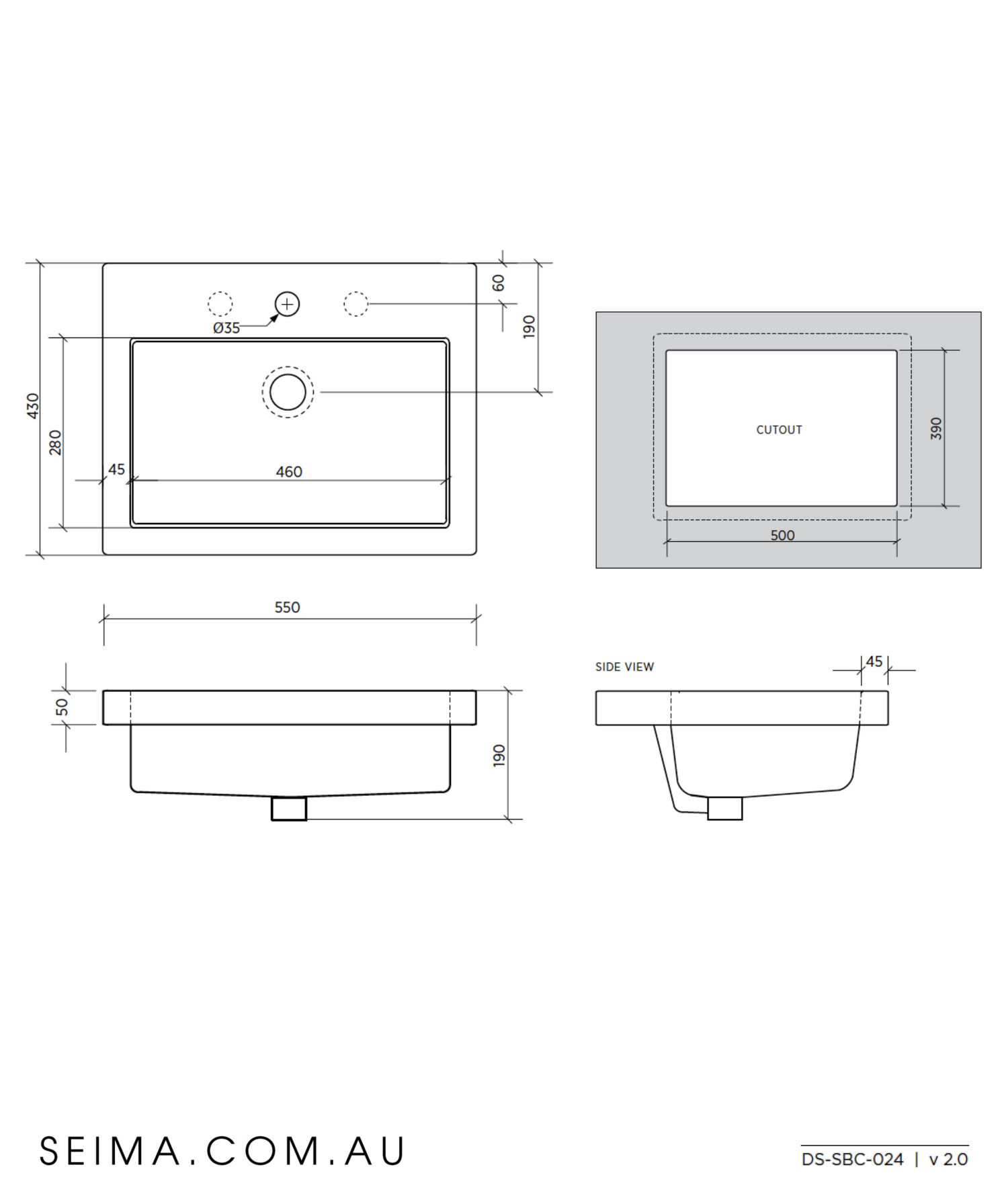 Kyra 024 Inset Basin