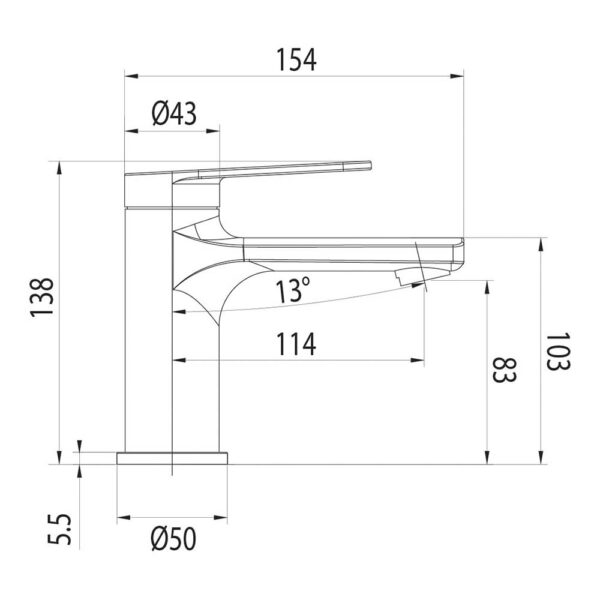 Pace 2.0 Basin Mixer Brushed Gold - Lead Free - Image 2