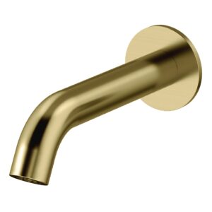 Axus Round Wall Mounted Spout 150mm Spout Brushed Brass