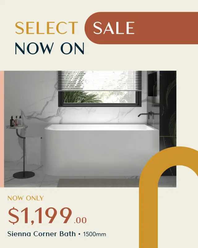 Our Sienna Corner Bath is currently on promotion as part of our Select Sale.

The Sienna bath is a Multi Fit design that can be fitted as a freestanding, Left Hand corner or Back-to-Wall Bath. It is available in Gloss White premium sanitary grade acrylic, features an overflow with built in steel support frame and adjustable self-supporting feet.