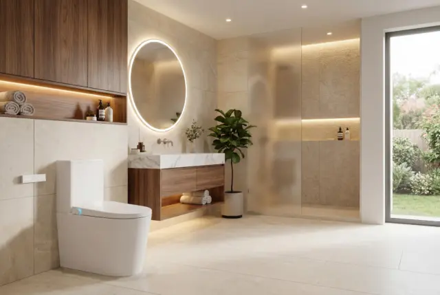 Water is the most intuitive way to feel clean. Evoke Smart Toilets by Argent build on this simple truth to offer a fresher and more comfortable approach to personal care that supports both hygiene and daily wellbeing.
 
Evoke’s minimalist silhouette is characterised by smooth contours and clean lines and complements any interior. Hygiene, comfort, and practicality were a design priority, allowing Evoke to transform everyday experiences into refined elegance.
 
At the heart of Evoke lies its intelligent features, offering an effortless balance of innovation and usability. The smart toilet’s self-cleaning wand and UV sanitising mode support better hygiene between uses, while its adjustable smart functions offer a more personalised and comfortable experience. Options like a heated seat, soft night lighting, and intuitive remote control add thoughtful comfort, creating a daily routine that feels both refined and reassuring”.
 
Now on display at Armanti Tiles & Bathware Bunbury & Busselton